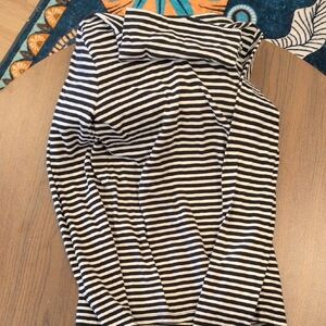 J. Crew Black and White Striped Shirt